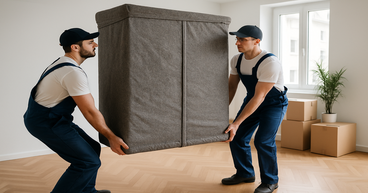 Möbeltransport Offenbach am Main – professionelles Team beim Möbeltragen